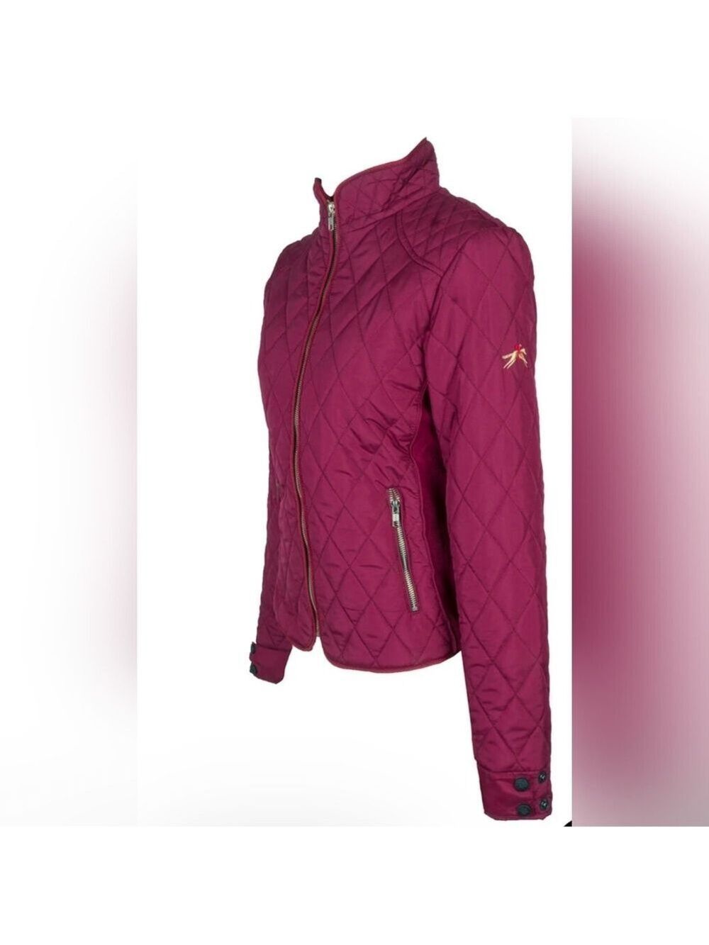 A Little Bit Racey Burgundy Quilted Coat Size Large